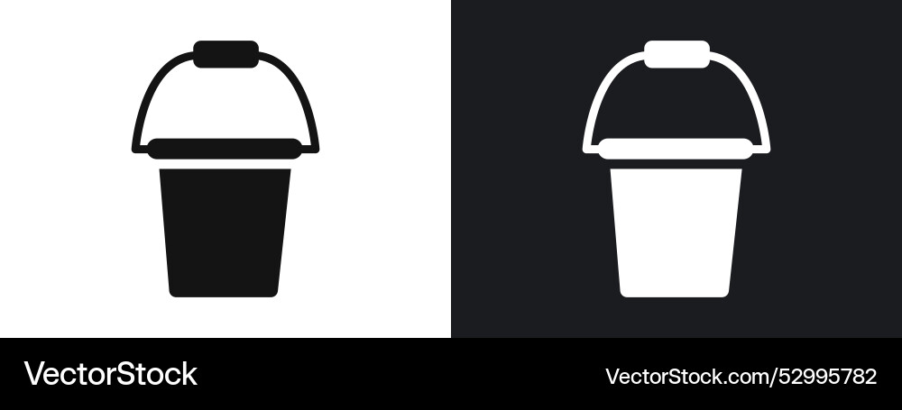 Bucket icon linear graphics set in black Bucket icon linear graphics set in black Vector Image