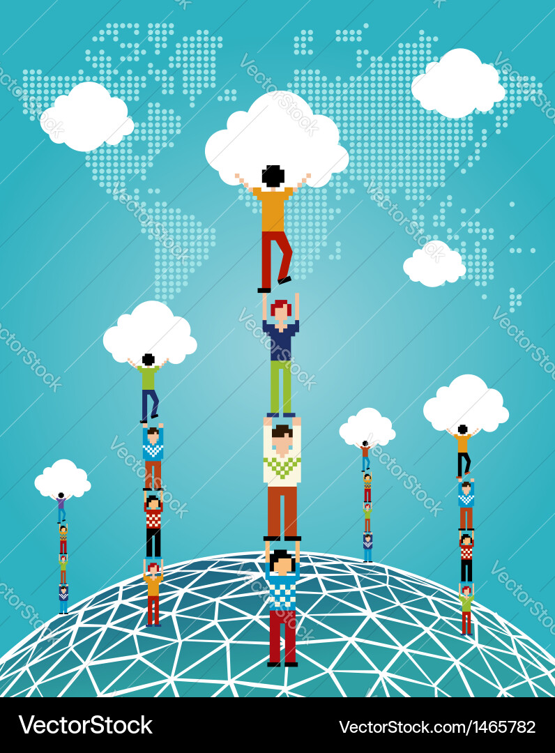Cloud computing global success Vector Image