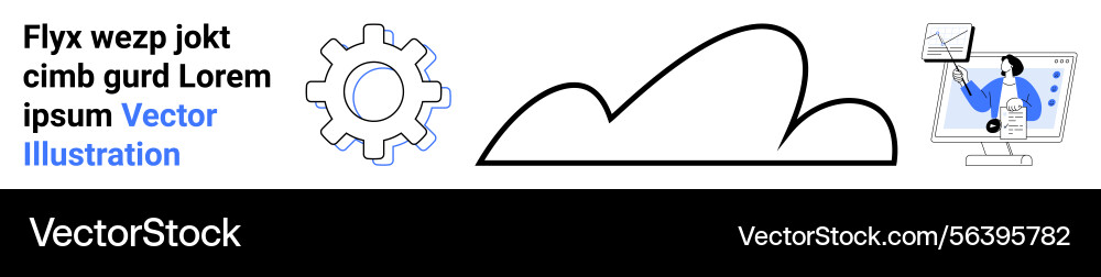 Cloud integration with data analysis and gear Cloud integration with data analysis and gear vector image