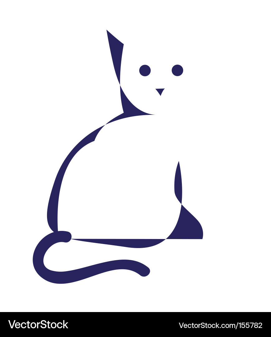 Cute Cat Silhouette Vector Image
