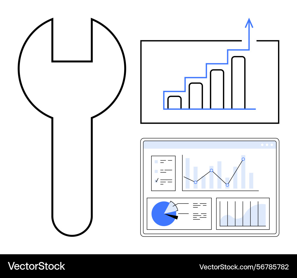 Data analytics interface with growth chart Data analytics interface with growth chart vector image