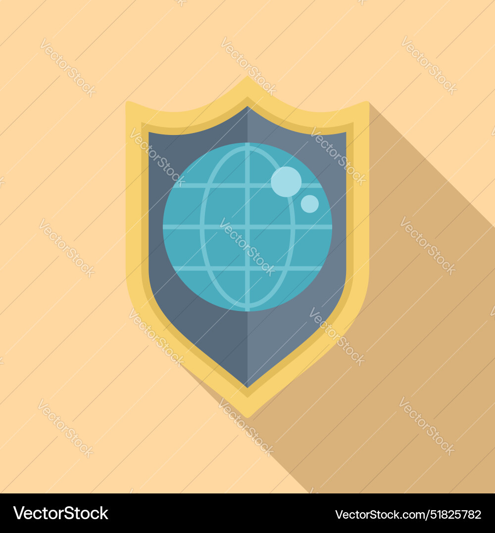 Global shield protecting earth with secure network Vector Image
