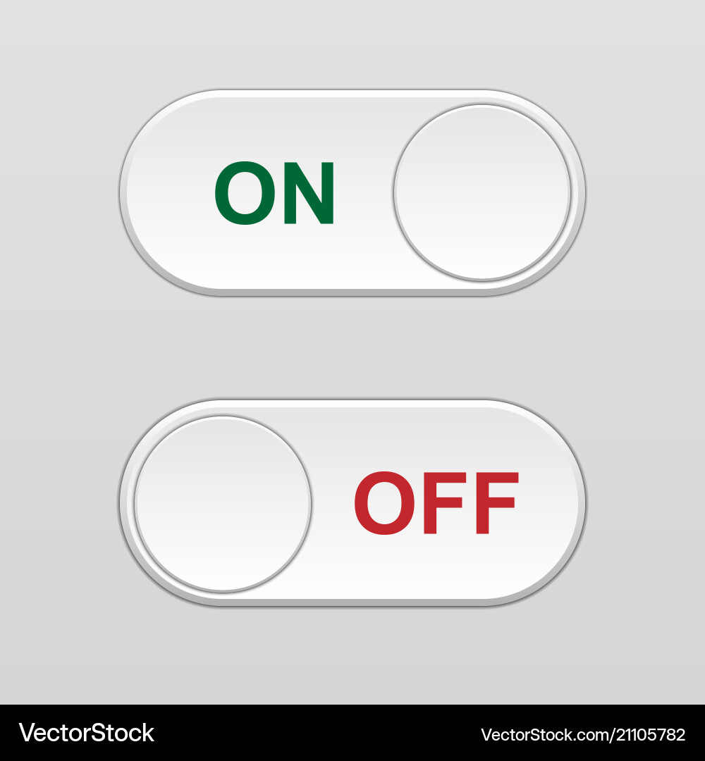 On/Off Toggle Switch Button vector image