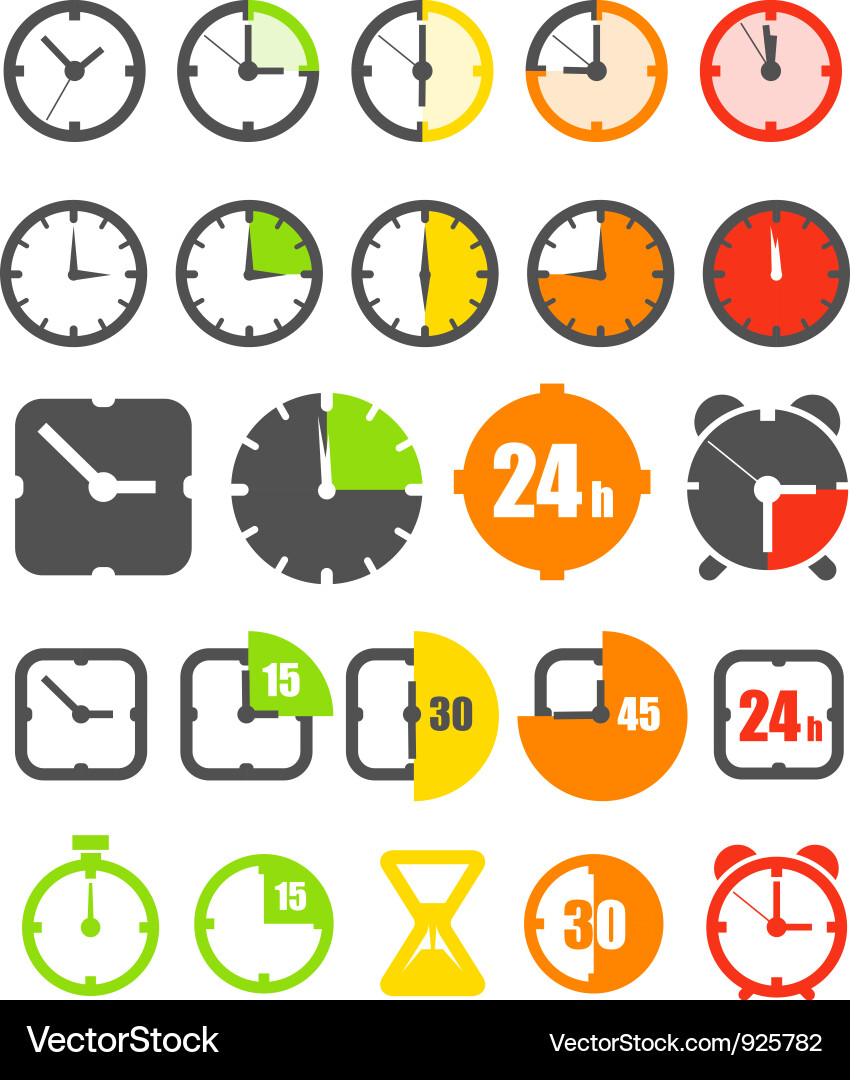 Timer Icons - Clock Collection vector image