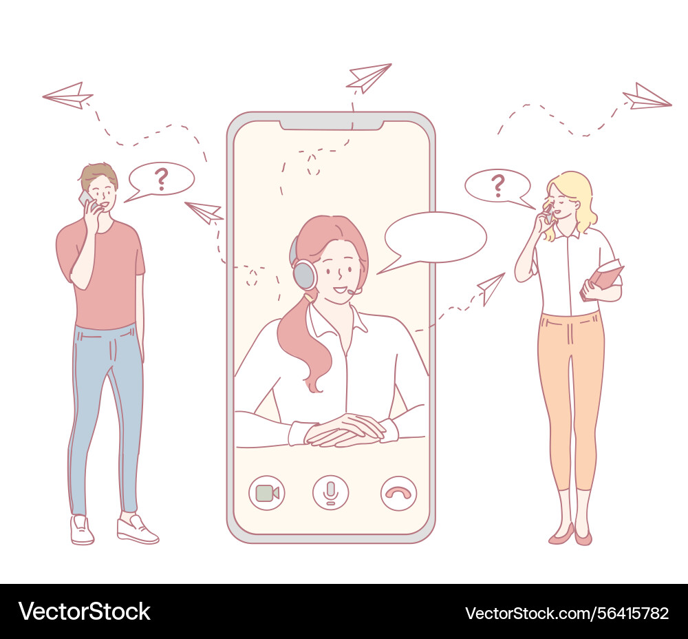 Virtual communication effectively connecting Virtual communication effectively connecting vector image