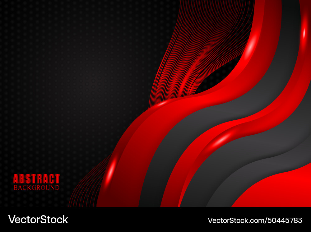 Abstract fluid background with black and red color Vector Image