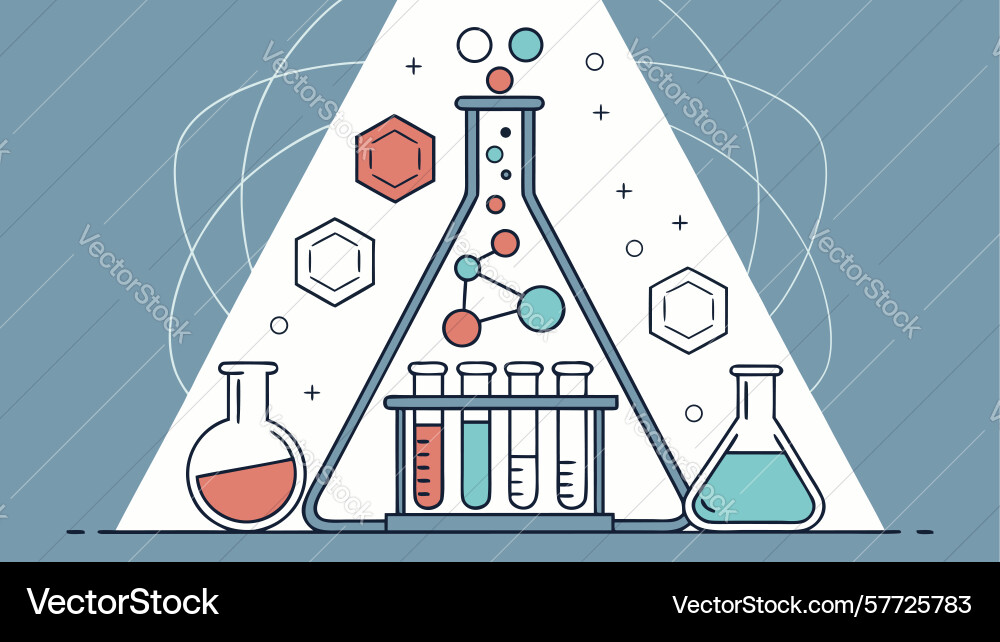 Abstract science laboratory with geometric Vector Image