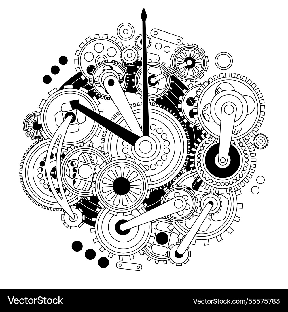 An intricate clockwork design that features An intricate clockwork design that features vector image