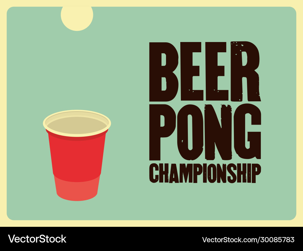 Bier pong typografischer Vintage-Stil Poster Bier pong typografischer Vintage-Stil Poster vektorbild
