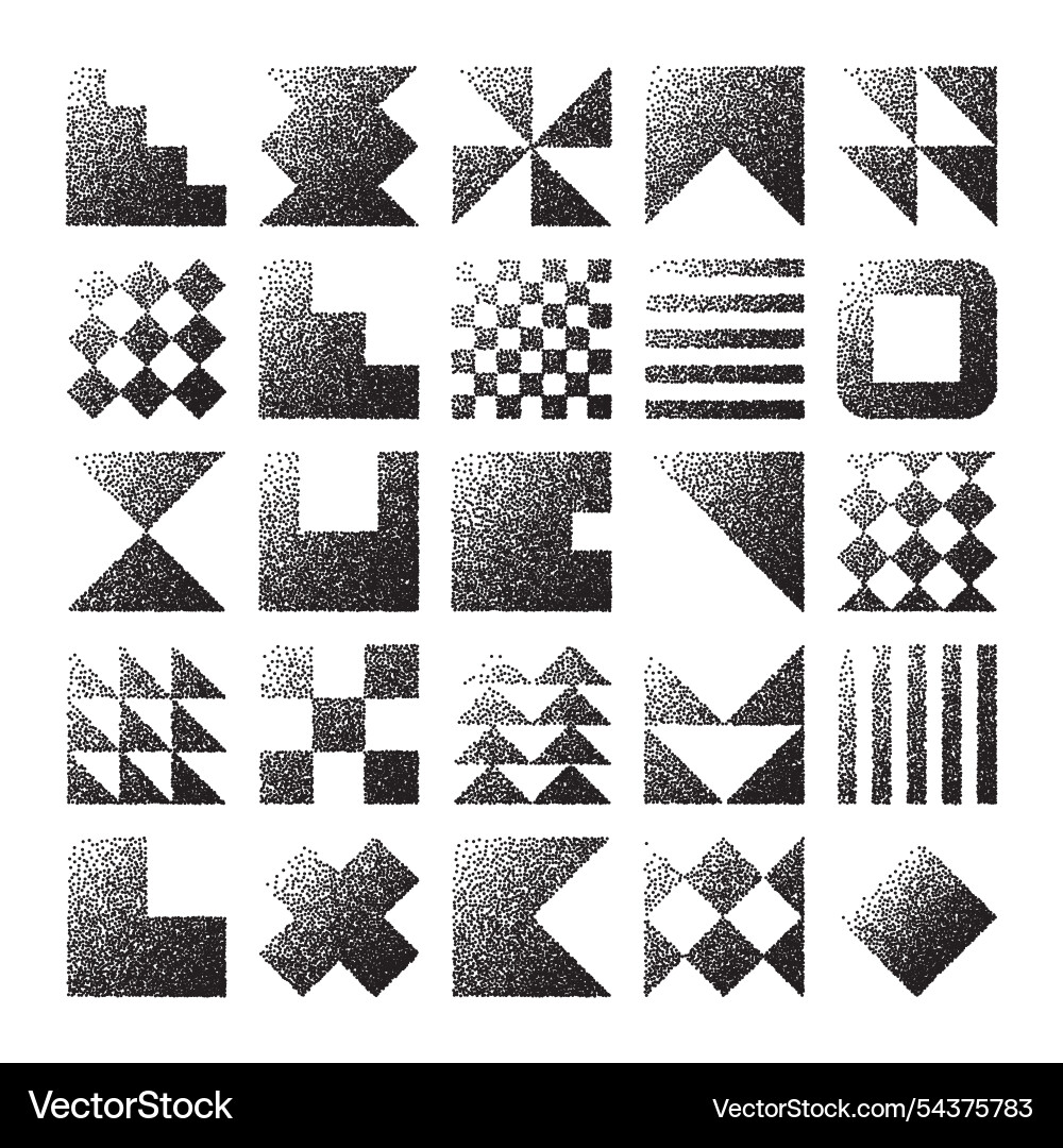 Brutalist geometric shapes dotted objects Brutalist geometric shapes dotted objects Vector Image