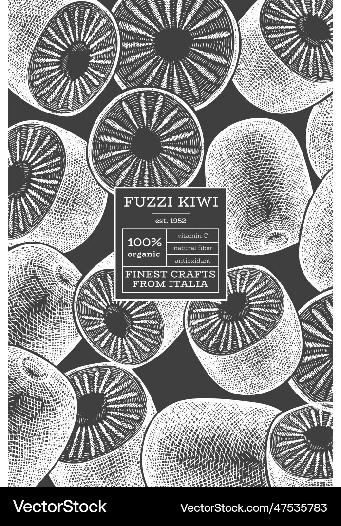 Hand drawn sketch style kiwi banner organic fresh Hand drawn sketch style kiwi banner organic fresh vector image