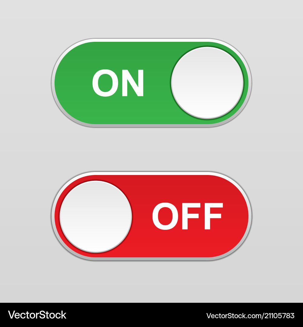 On and off toggle switch button vector image