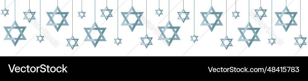 Seamless border garland with paper stars of david Seamless border garland with paper stars of david vector image