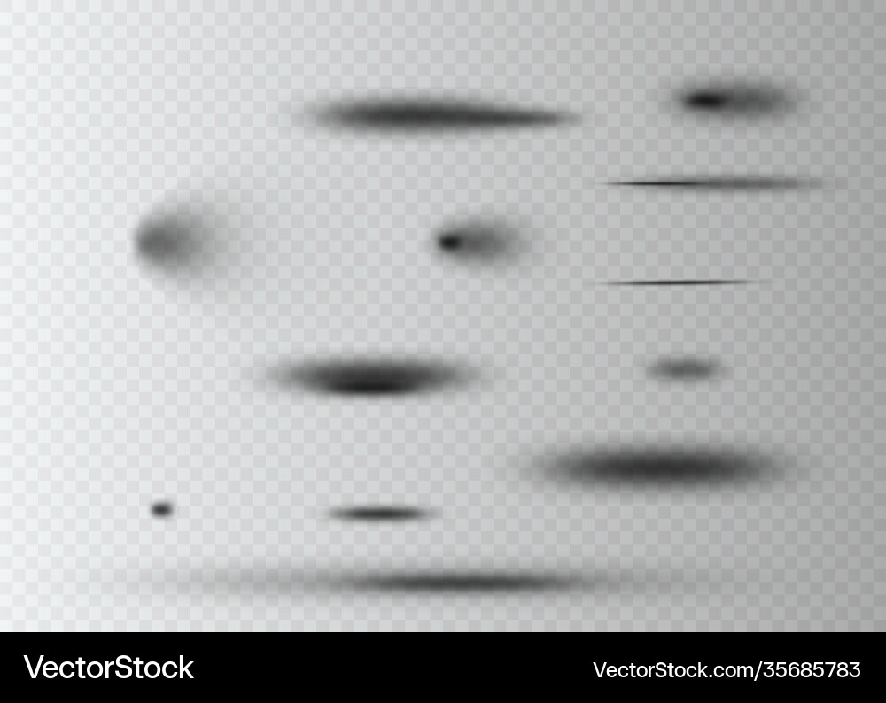 Set transparent oval shadow with soft edges Set transparent oval shadow with soft edges vector image