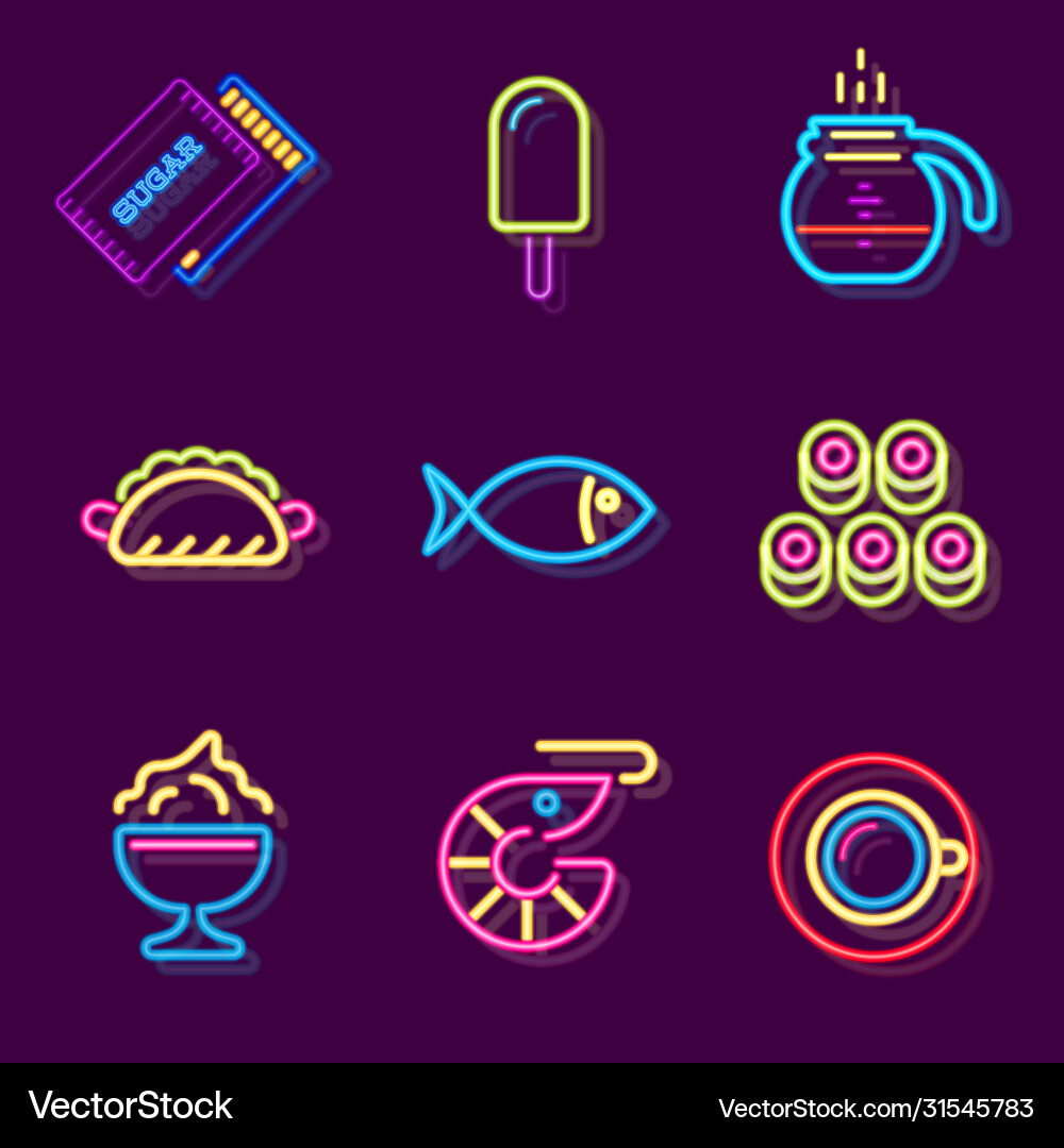 Streetfood fast food drink neon sign fastfood Streetfood fast food drink neon sign fastfood vector image