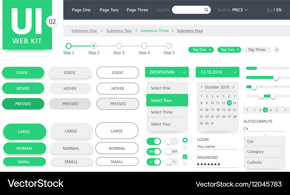 Ui kit web template Vector Image