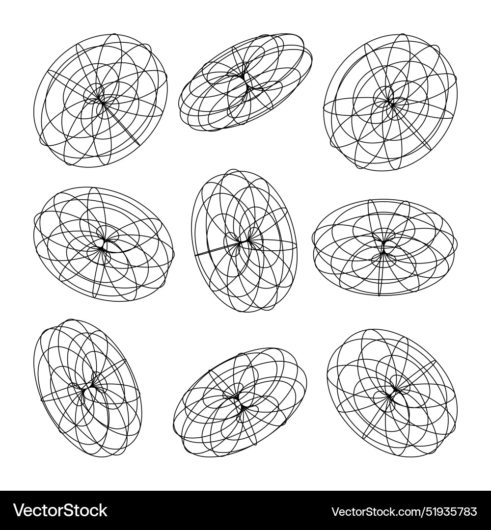 Wireframe lined shapes perspective mesh 3d grid Wireframe lined shapes perspective mesh 3d grid vector image