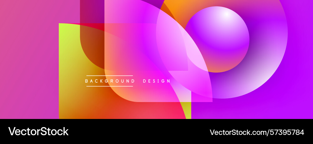 Abstract vibrant design features overlapping Vector Image