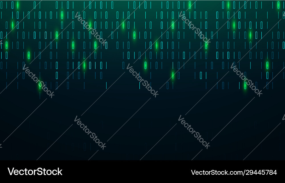 Binary server analysis technology backgroundgreen vector image