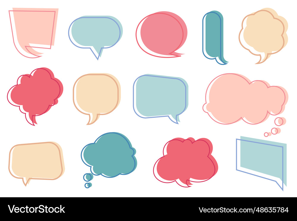 Bubbles for messages mega set elements in flat Bubbles for messages mega set elements in flat vector image