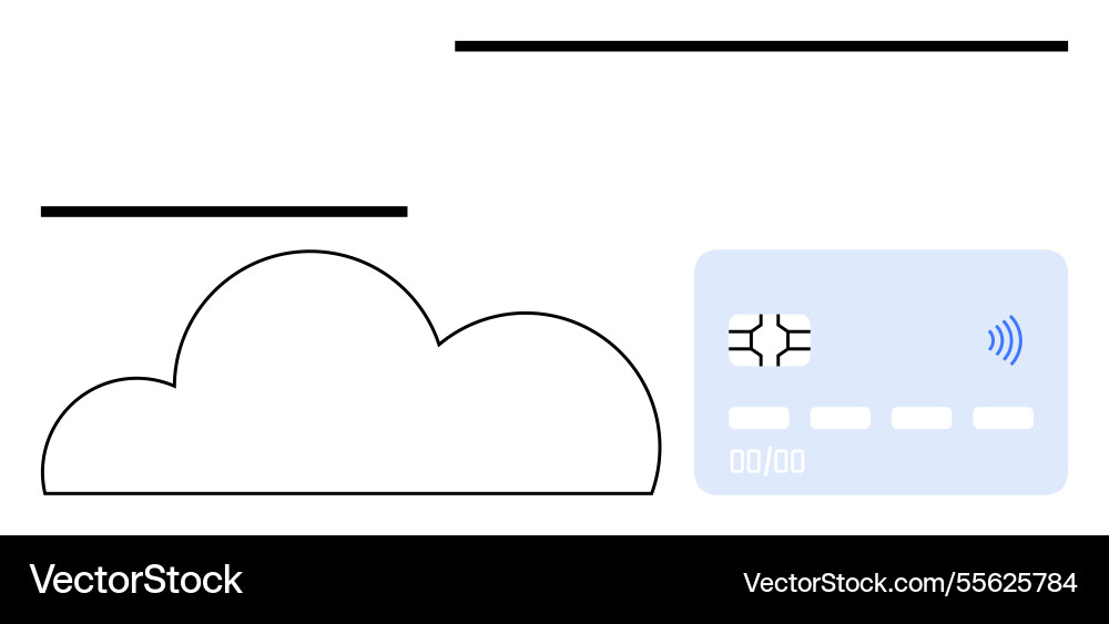 Cloud computing integration with digital payment Vector Image