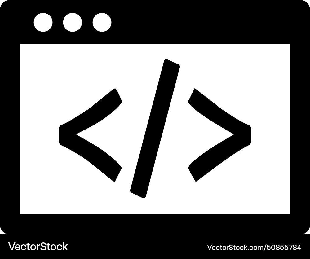 Code coding html icon design vector image