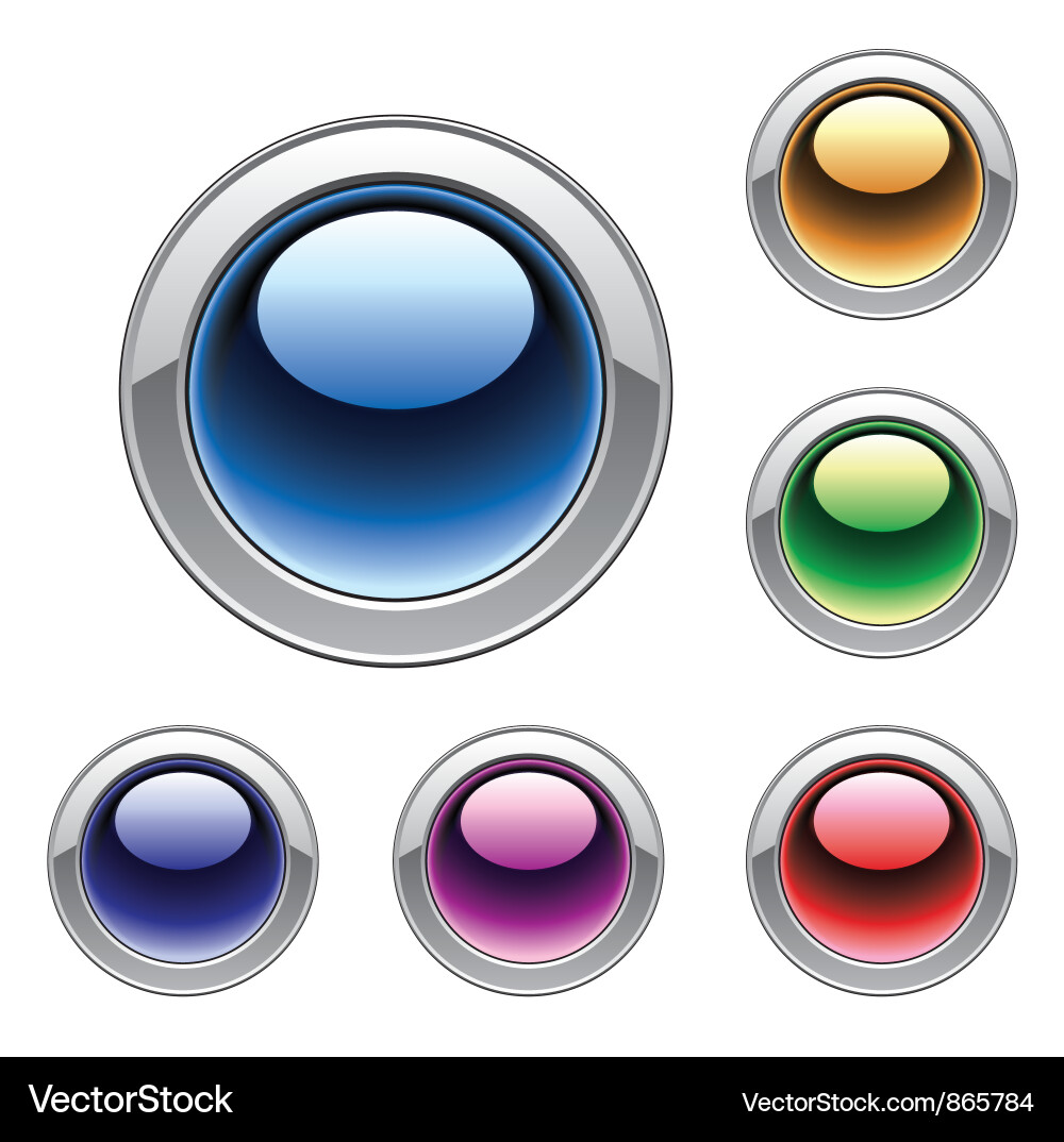 Glossy buttons set vector image