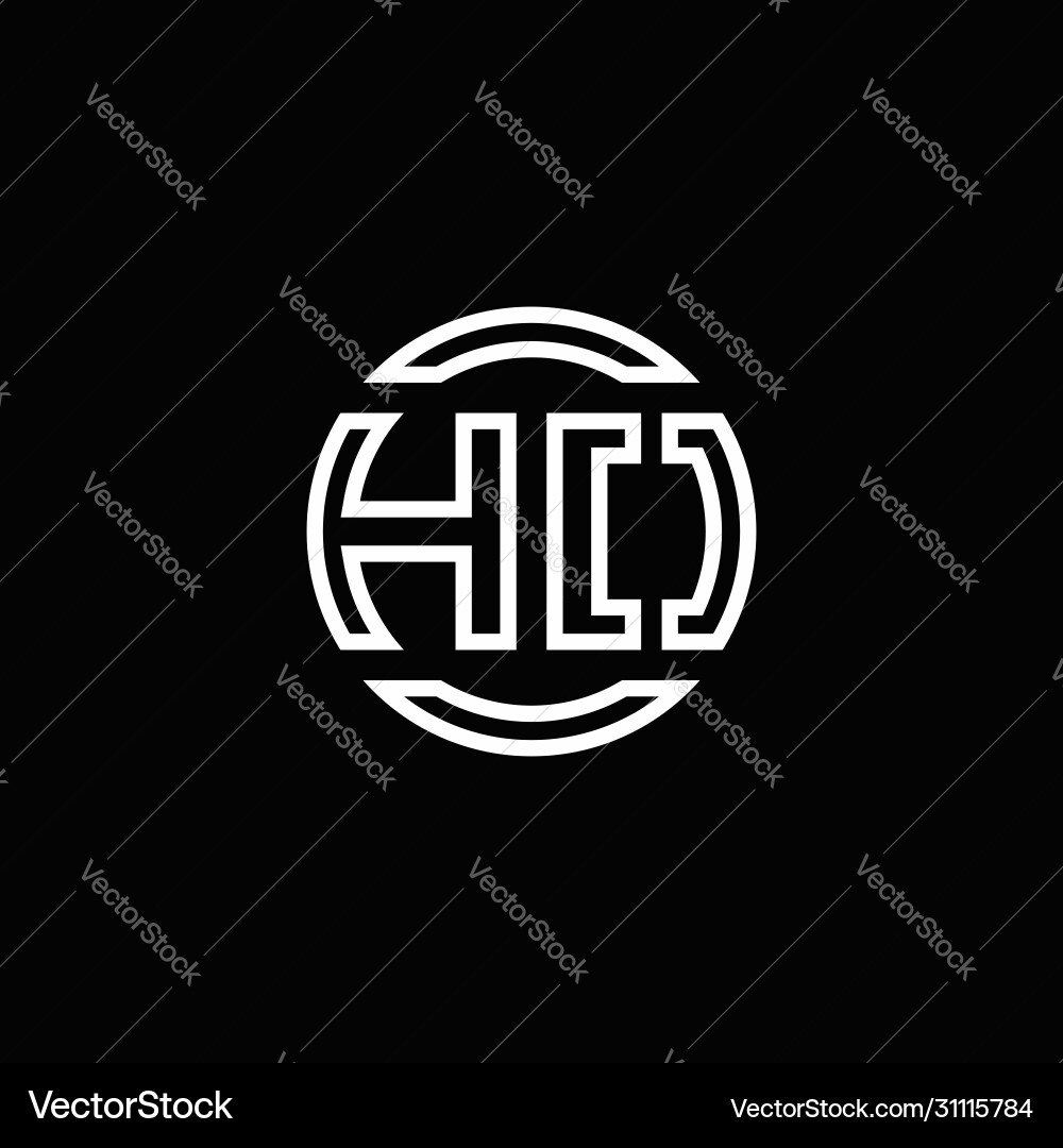 Ho logo monogram with negative space circle Vector Image
