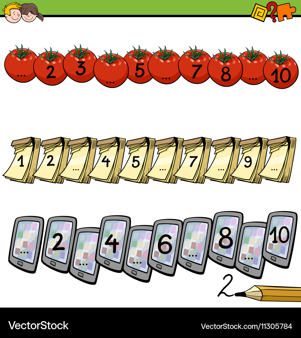 Mathematical counting activity Vector Image