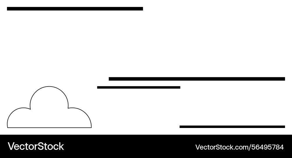 Minimal cloud and horizontal lines representing vector image
