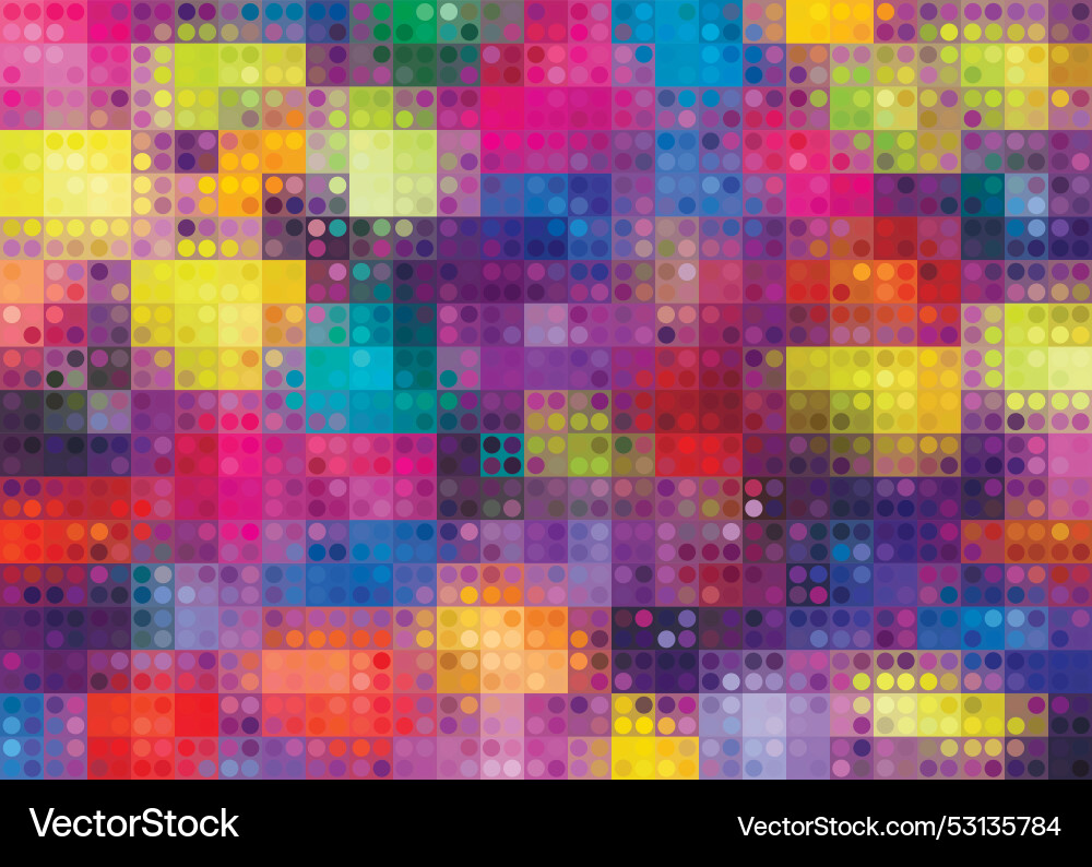 Multicolored abstract digital pixel background Vector Image
