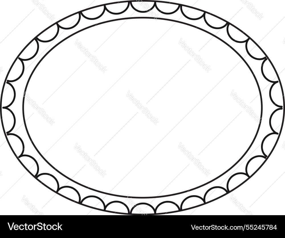 Oval border basic shapes monogram frame vector image