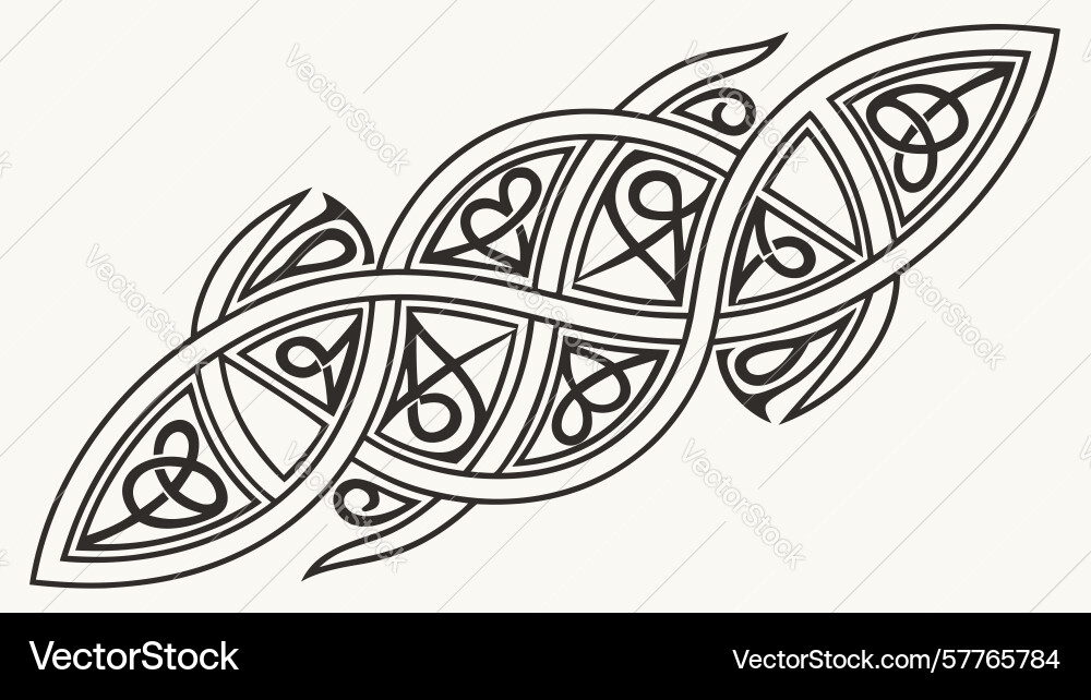 Pointed celtic knot dynamic interlaced design Vector Image