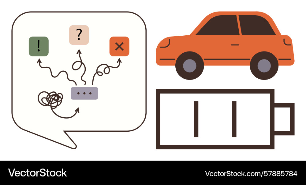 Problem-solving and energy concepts with car Problem-solving and energy concepts with car Vector Image