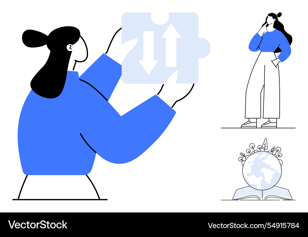 Puzzle Solution with Arrows Vector Image