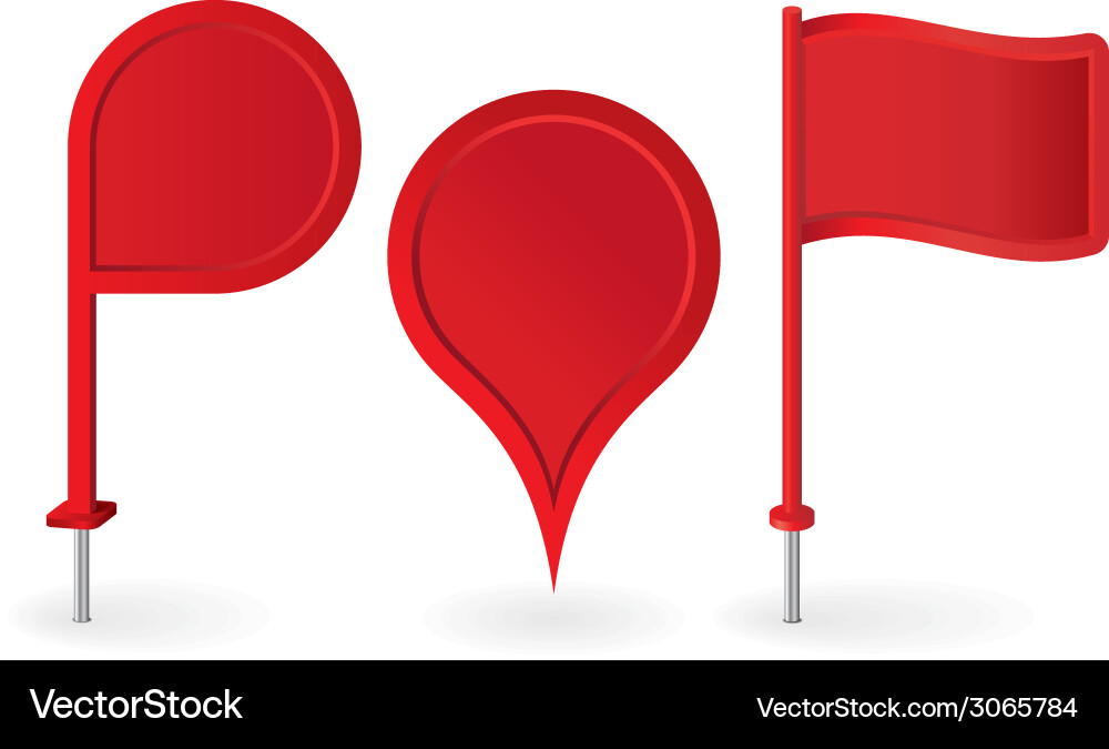 Red Map Pin Icons Set vector image