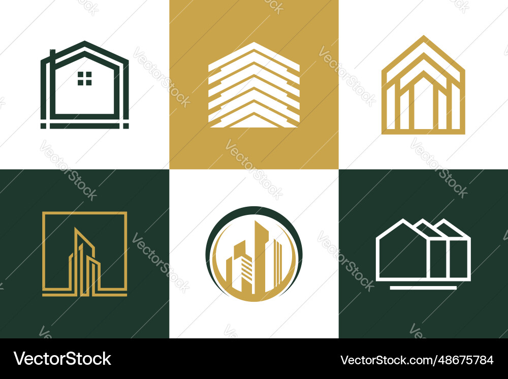 Set of building logo design element icon Vector Image