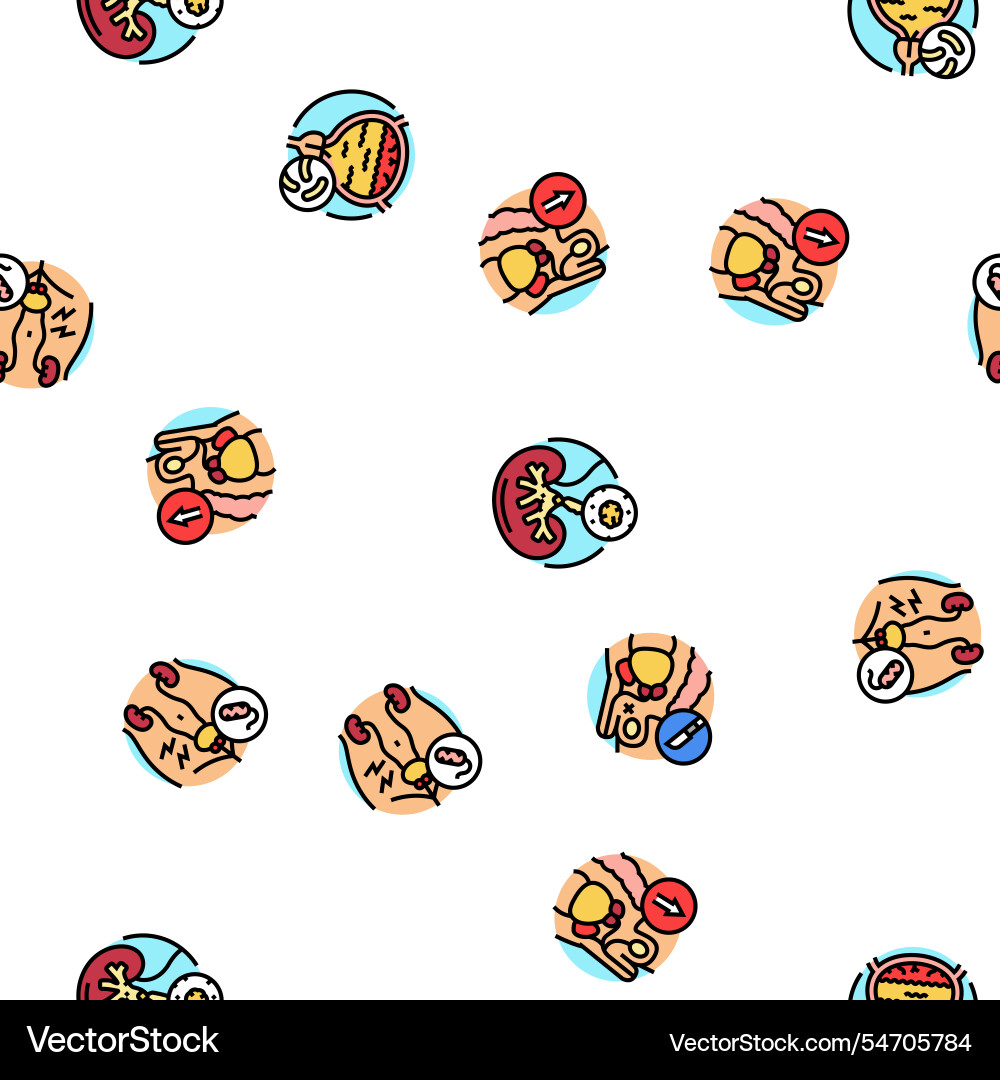 Urology prostate urinary kidney seamless pattern Urology prostate urinary kidney seamless pattern vector image