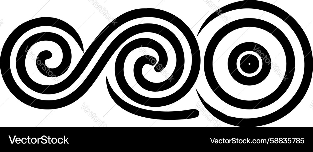 Abstract horizontal wave line pattern element Vector Image