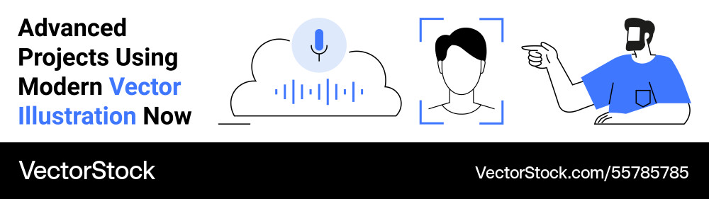 Ai-powered technologies with voice recognition Ai-powered technologies with voice recognition vector image