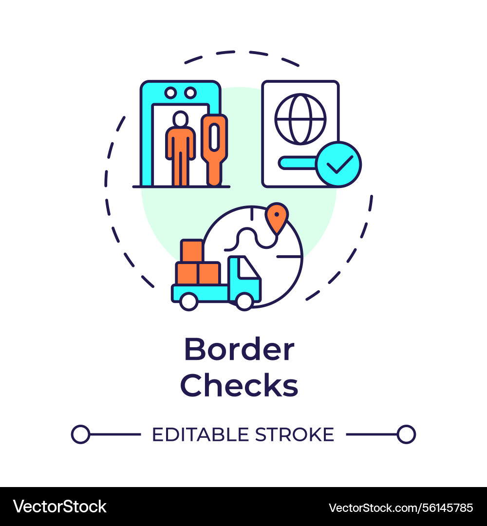 Border checks multi color concept icon Border checks multi color concept icon vector image