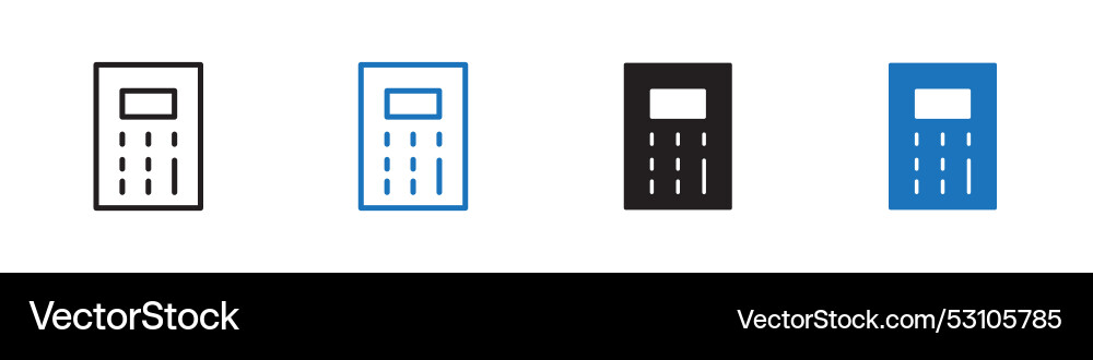 Calculate icon set outline Calculate icon set outline Vector Image