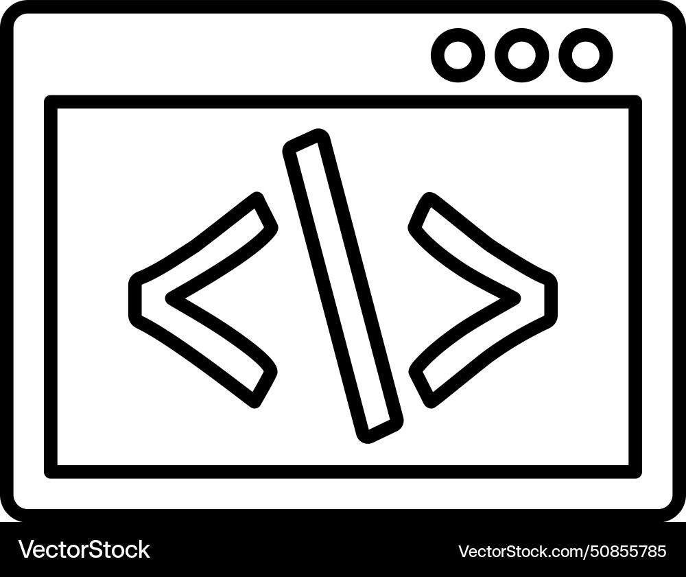 Code html Symbol Umriss vektorbild