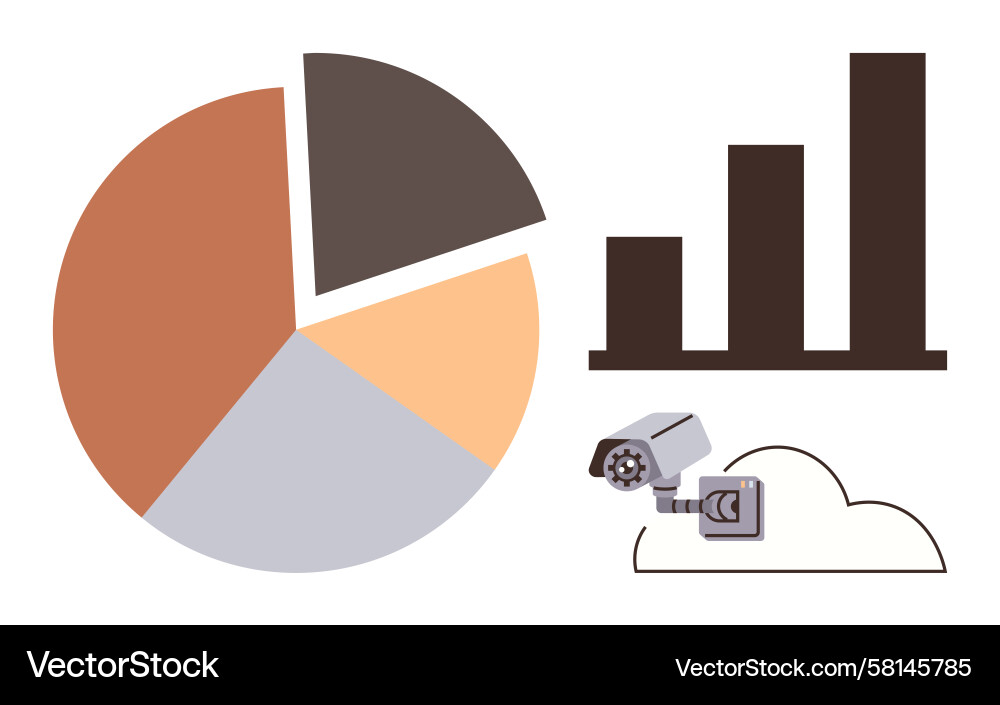 Data Security & Analytics Monitoring Vector Image