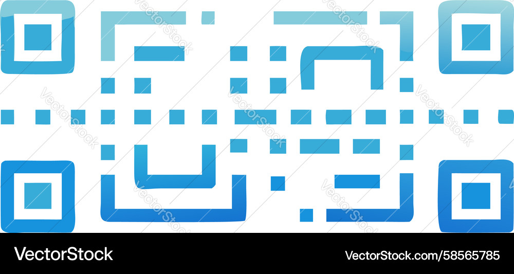 Dynamic QR Code Data Flow Vector Image