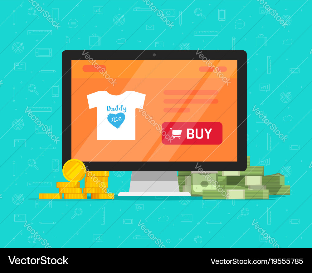 Internet on-line shop website on computer vector image