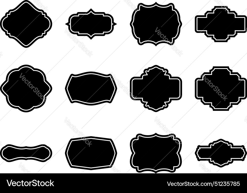 Label frame shape - glyph with pictogram Vector Image
