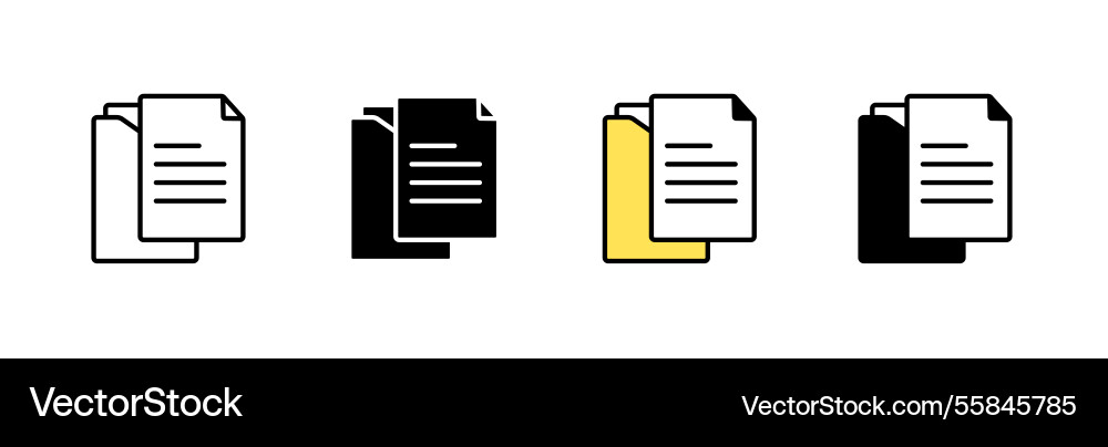 Set of four icon variations depicting document vector image