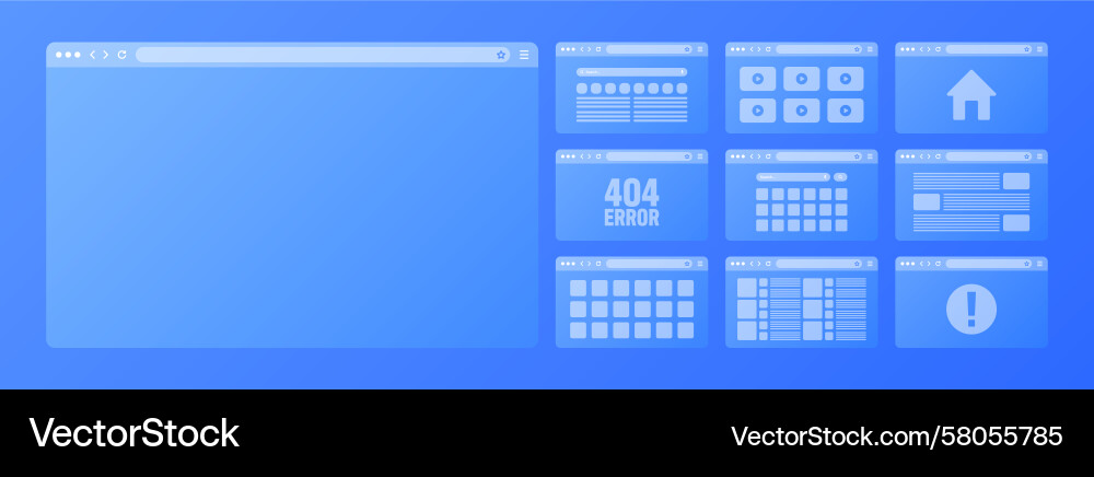Transparent Web Browser Layout Vector Image