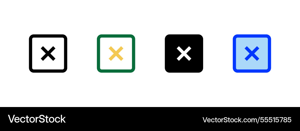 Wrong mark icon linear style sign for mobile Wrong mark icon linear style sign for mobile vector image